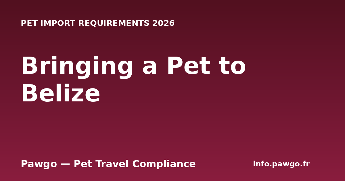 Bringing a Pet to Belize (2026) — Microchip, Rabies, Quarantine | Pawgo